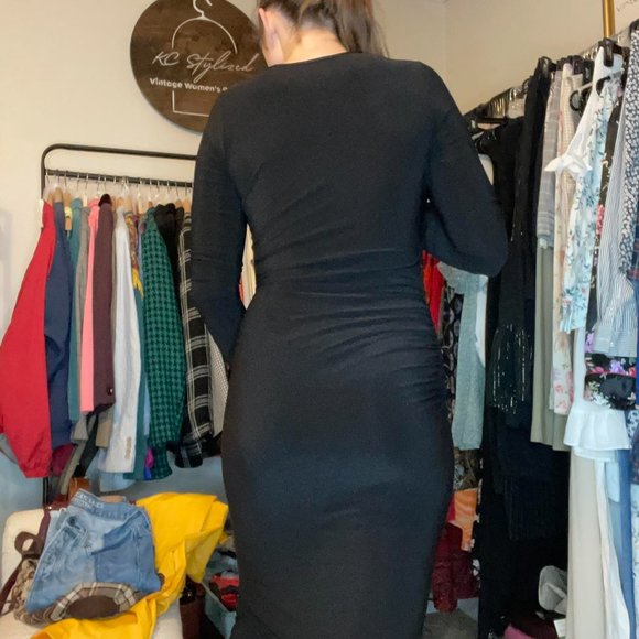 Vintage 90's/Y2K Cut-Out Maxi Dress, by Venus, Size M - Picture 3 of 4